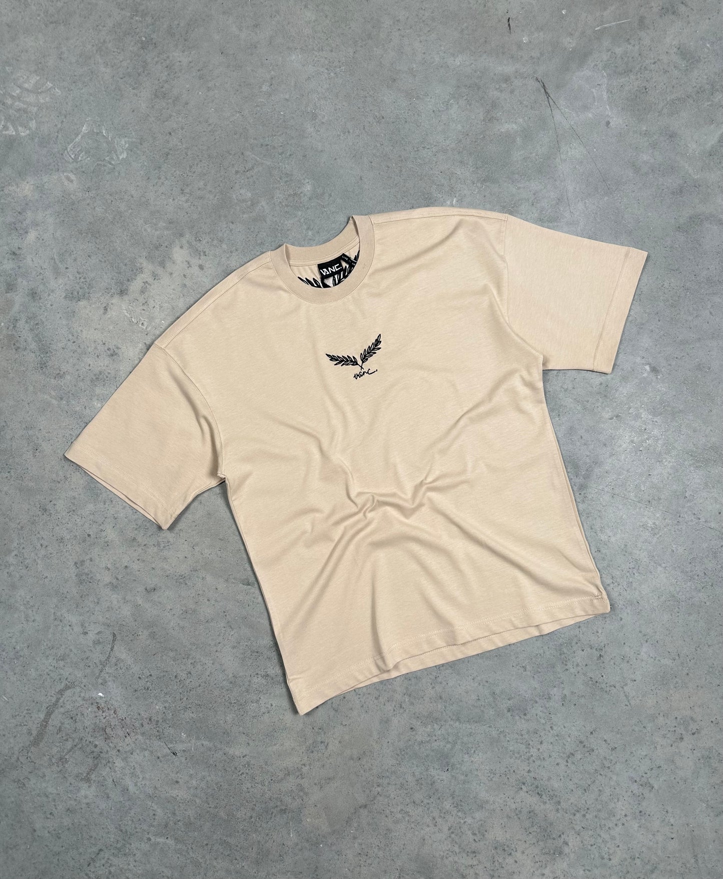 Aurelius Bej Baskılı Oversize T-Shirt