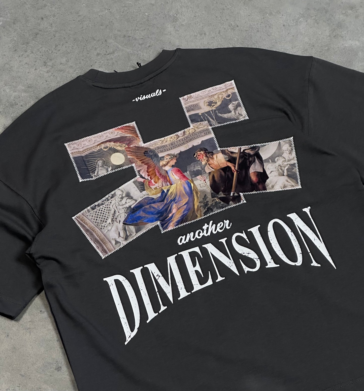 Dimension Baskılı Füme Oversize T-Shirt