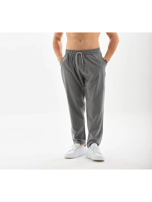 Çizgili Gri Jogger Pantolon