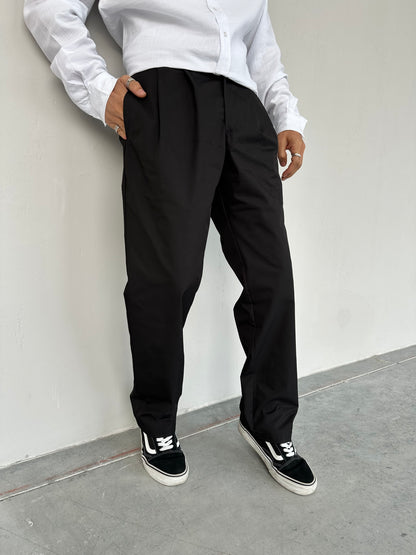 Baggy Kalıp Siyah Zara Kumaş Pantolon